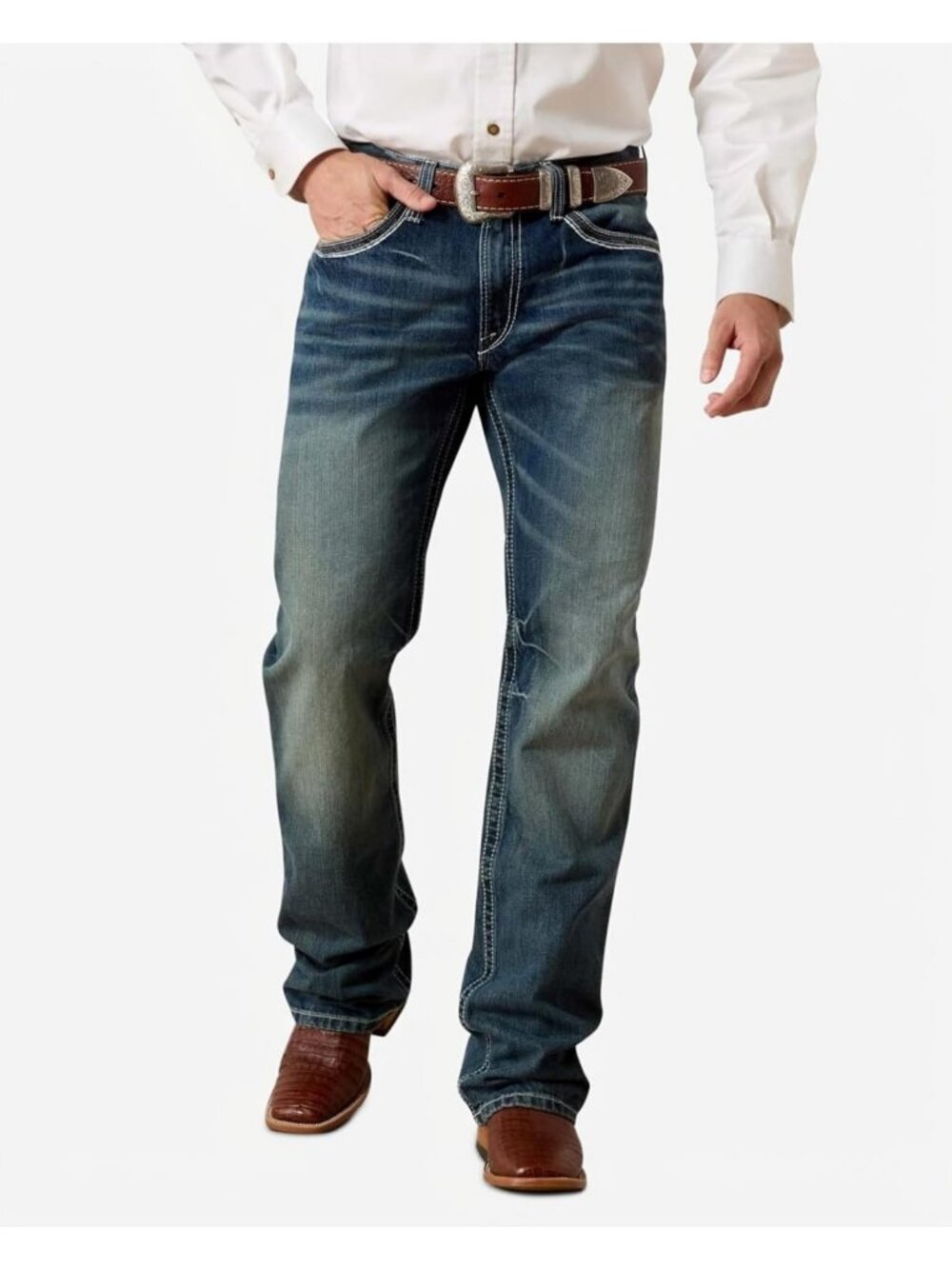 Men's Relaxed Fit Stretch Bootcut Jeans - Comfortable Goldfield Style